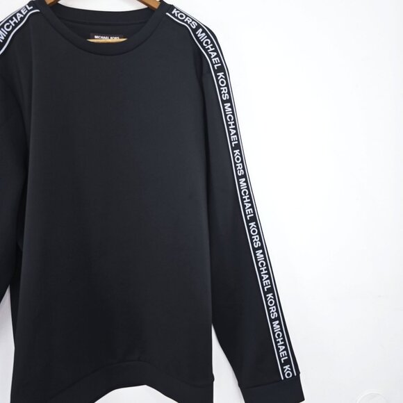Michael Kors Script Scuba Crew Neck Sweatshirt Spell Out Tape Men Size XXL 2X - Picture 4 of 8